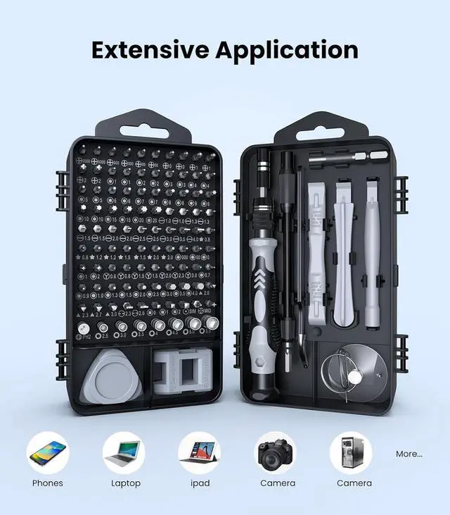 Alt view image 7 of 7 - 115-in-1 Precision Screwdriver Set [Super Durable] Mini Professional Magnetic Repair Tool Kit Small Screwdriver for Phone Computer Watch Laptop Macbook Eyeglass Electronic