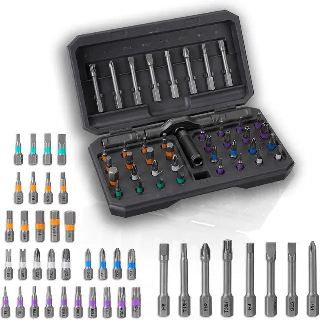 Main image of 42 in 1 Magnetic Screwdriver Set DIY Ratchet Screwdriver Set Multi Bit Magnetic Drive with Ratchet Handle Portable Compact Repair Tool Kit for Home Electronics Furniture Computer Bike Repairs