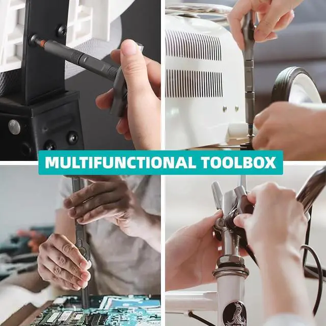 Alt view image 7 of 7 - 24 in 1 Magnetic Screwdriver Set Ratchet Screwdriver Set Magnetic DIY Ratchet Handle Detachable Versatile Toolkit for PC Furniture Bicycle