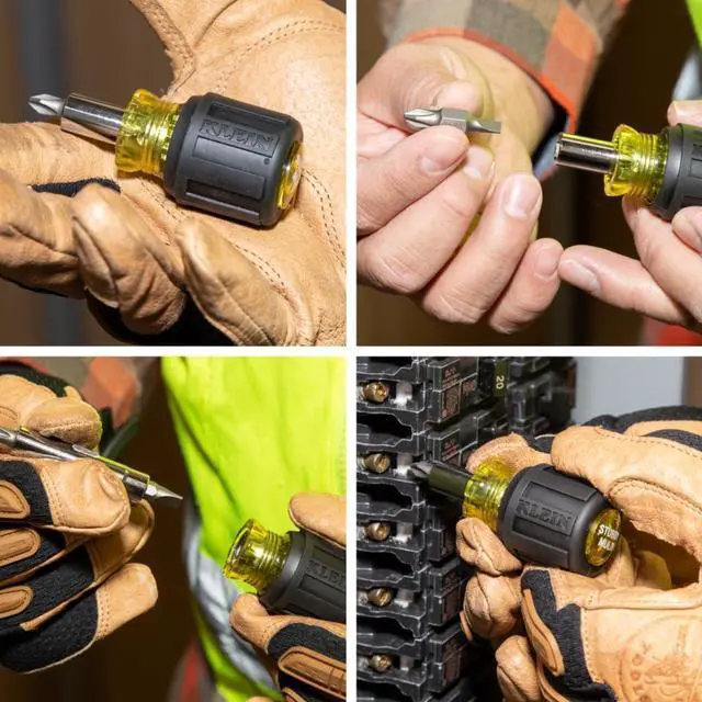 Alt view image 3 of 7 - 32561 Multi-Bit Screwdriver / Nut Driver 6-in-1 Stubby Screwdriver with 2 Phillips 2 Slotted 2 Nut Drivers