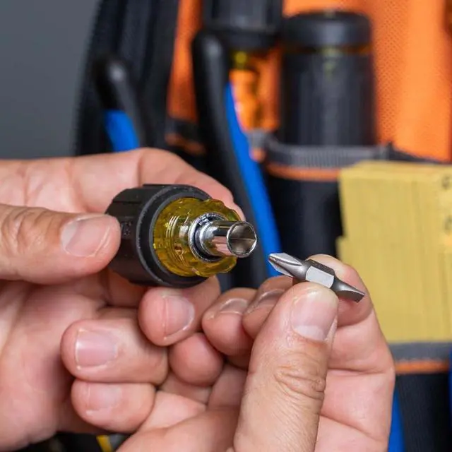 Alt view image 5 of 7 - 32561 Multi-Bit Screwdriver / Nut Driver 6-in-1 Stubby Screwdriver with 2 Phillips 2 Slotted 2 Nut Drivers