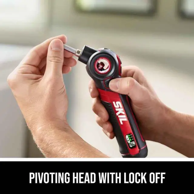 Alt view image 2 of 7 - SKIL Twist 2.0 Rechargeable 4V Screwdriver with Pivoting Head Torque Setting USB-C Charging Cable 28 PC Bit Set & Carrying Case- SD5619-02