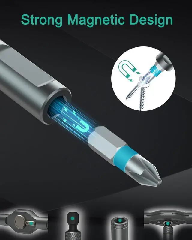 Alt view image 5 of 7 - 24 in 1 Ratchet Screwdriver Set Magnetic Screwdriver Kit DIY Repair Tool Kit Detachable Assembly T Handle Portable Case for Bicycle Furniture Electronics DIY