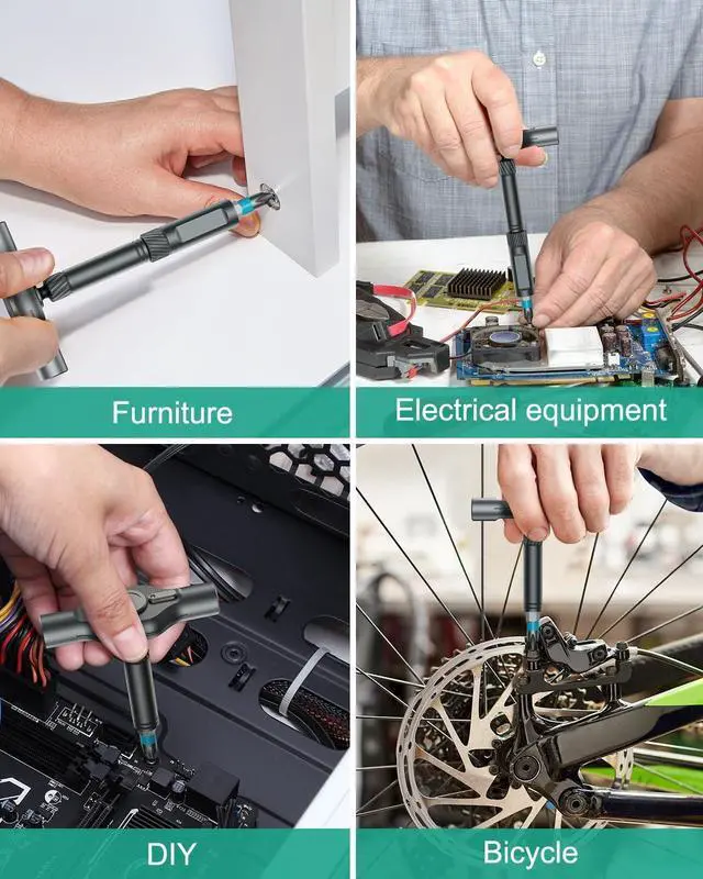 Alt view image 6 of 7 - 24 in 1 Ratchet Screwdriver Set Magnetic Screwdriver Kit DIY Repair Tool Kit Detachable Assembly T Handle Portable Case for Bicycle Furniture Electronics DIY