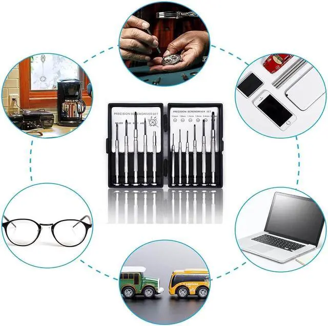 Alt view image 5 of 6 - 11PCS Mini Screwdriver Set Small Tools with 11 Different Size Flathead and Phillips Screwdrivers Precision Screwdriver Set for Jewelry Watch iPhone Toys Computer Eyeglass Repair