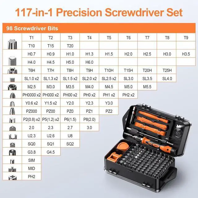 Alt view image 2 of 7 - JOREST 117 in 1 Precision Screwdriver Set Tool Gifts for Men Mini Repair Tool Kit with Torx Triwing Bits Repair for Computer Macbook Laptop PC RC PS5 iphone Electronics XBOX Glasses