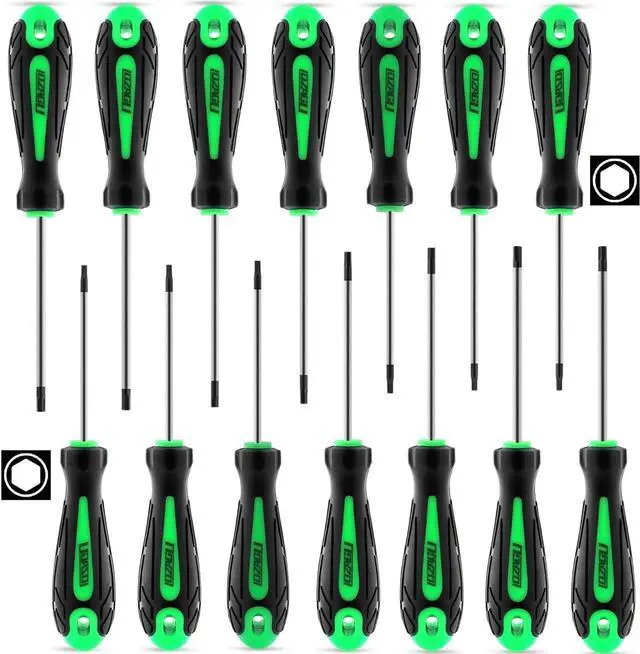 Main image of 14pcs Mini Hex Screwdriver Set Metric(0.9mm-3mm) SAE(0.035-1/8) Hex Allen Wrench Screwdriver Set Perfect for RC Cars Quadcopters and Helicopter Car Models (Green)