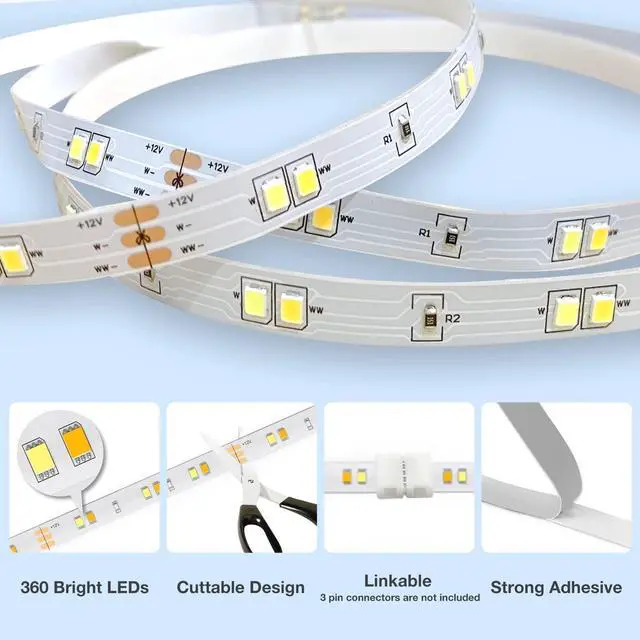 Alt view image 7 of 7 - Under Cabinet Lights 6 PCS Under Cabinet Lighting with Remote Dimmable LED Strip Lights for Bedroom LED Lights for Kitchen Cabinet Counter Shelf 2700K-6500K Warm to Daylight White 9.8ft