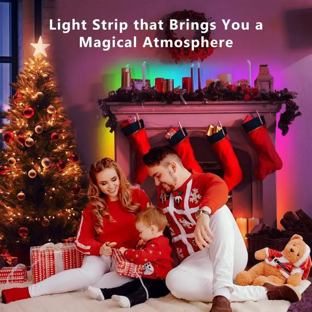 Alt view image 7 of 7 - Smart IC LED Strip Lights BGRIC LED Lights for Bedroom DIY Multiple Colors on One Line App Control Color Changing Strip Lighting Music Sync Home Decor 16.4 ft