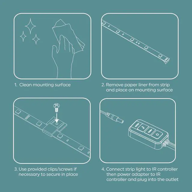 Alt view image 3 of 7 - LED+ Color Changing LED Light Strip with Remote 13W Music Syncing Strip Light 32ft