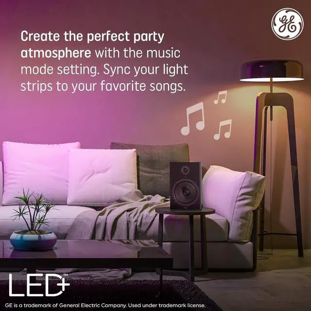 Alt view image 5 of 7 - LED+ Color Changing LED Light Strip with Remote 13W Music Syncing Strip Light 32ft