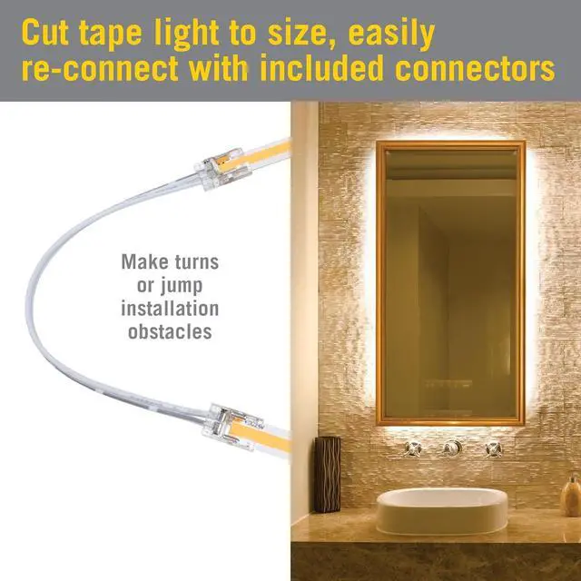 Alt view image 7 of 7 - RibbonFlex LUX AC Dimmable White COB LED Strip Light Kit Soft White 3000K 421570