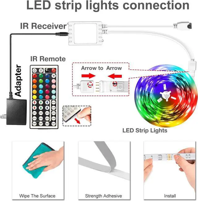 Alt view image 2 of 7 - LED Strip Lights 100ft Smart Lighting with App Remote Control RGB LED Lights for Bedroom Music Sync Color Changing for Room Home Decor Party (1 Roll)