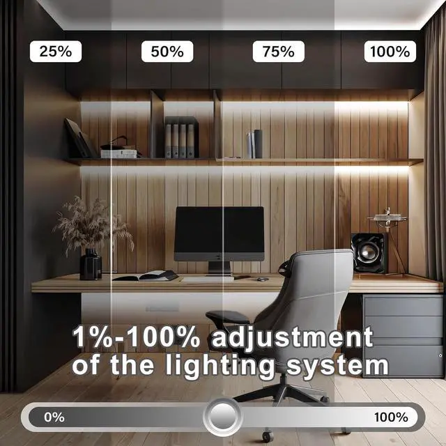 Alt view image 2 of 7 - 100FT COB Led Strip Lights Uniform 6500K COB Rope Light Bright Daylight White lights High Density App/Remote Control Indoor 24V Cuttable Cabinet Lights for Bedroom Bookshelf Showcase Kitchen