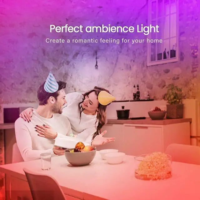 Alt view image 4 of 7 - LED Lights Strip 100 FT LED Lights for Bedroom 100ft RGB Rope Light for Room Bluetooth APP Control Color Changing Strip Sync with Music para Cuarto for Bedroom Home Party Decoration
