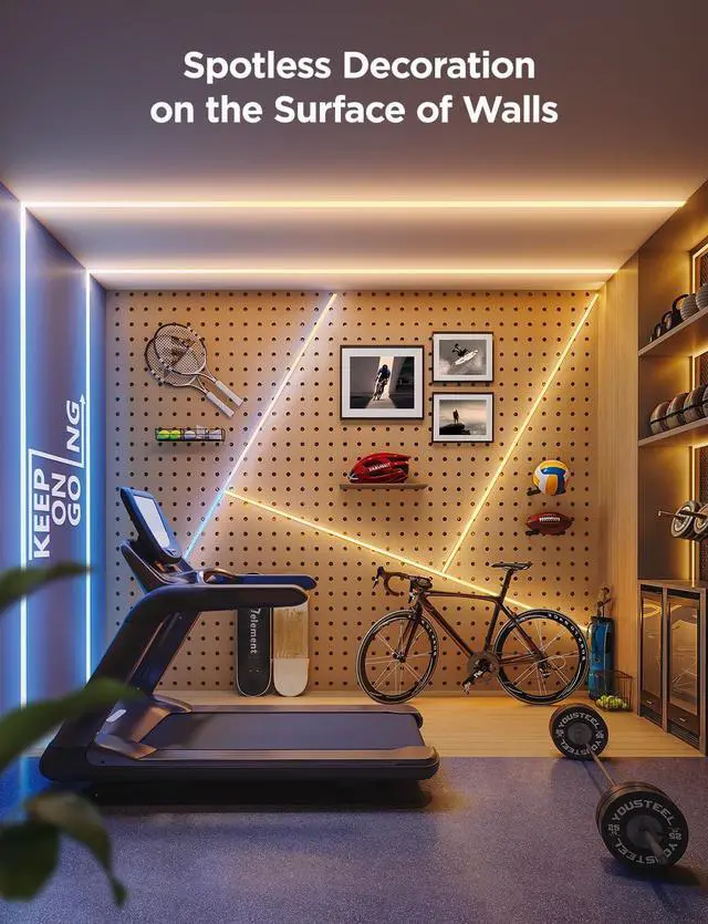 Alt view image 5 of 7 - COB LED Strip Light Pro LED Lights for Bedroom Compatible with Alexa Google Assistant and Matter RGBICW Light with Warm White Smart Strip Light LED Lights for Bedroom Color Changing 9.8ft