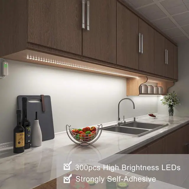 Alt view image 2 of 7 - LED Strip Lights White 16.4ft Daylight White 6000K LED Tape Lights with Dimmable 700 Lumen and 300 LEDs Bright Flexible Led Light Strip for Vanity Mirror Under Cabinet Kitchen Bedroom