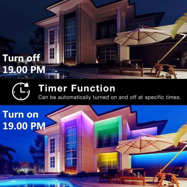 Alt view image 7 of 7 - Outdoor LED Strip Lights IP67 Waterproof LED Lights with Remote APP Control Color Changing LED Rope Lights for Bedroom Bathroom Roof Balcony Pool 24V 100ft