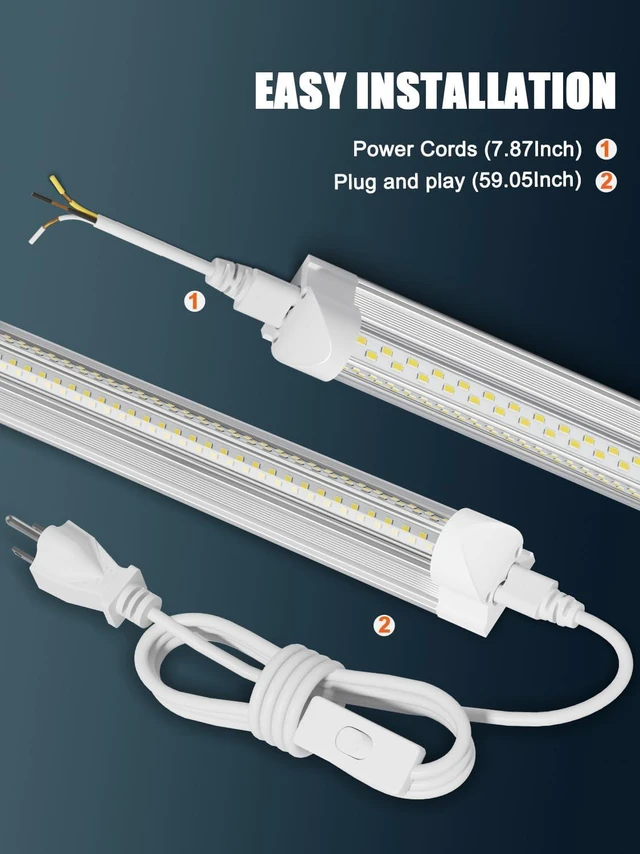 Alt view image 5 of 7 - Industrial Grade Ultra-Bright 100W 8FT Led Shop Lights 15000LM 6Pack