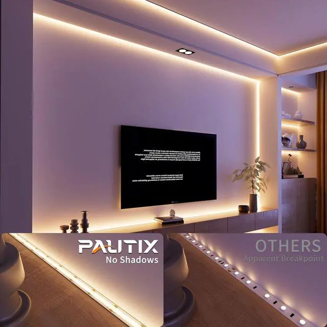 Alt view image 2 of 7 - Warm White LED Strip Light 24V LED led Light Strip with Remote 3000K Super Bright 16.4ft/5m cob led Strip Light Dimmable Timer for Bedroom Kitchen Mirror Cabinet Shelf