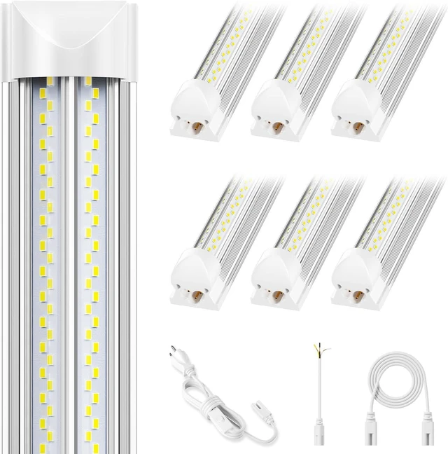 Main image of Industrial Grade Ultra-Bright 100W 8FT Led Shop Lights 15000LM 6Pack
