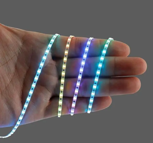 Main image of 3.2FT WS2812B WS2812 2.7mm Ultra Narrow LED Strip 160LEDs/m Individually Addressable Dream Color Flexible Smart Light Tape for Bedroom Kitchen Stage TV Backlight DC12V