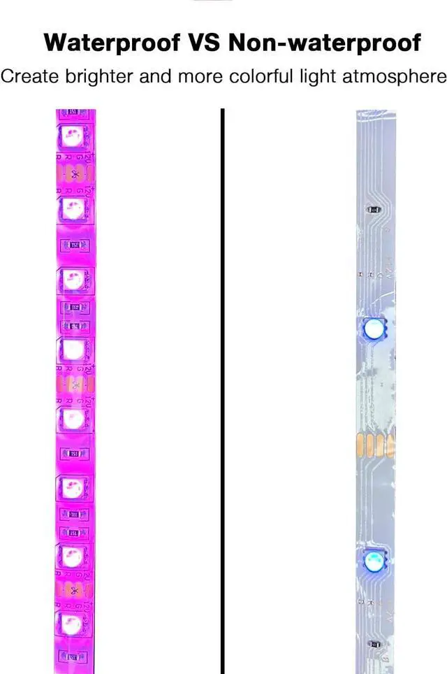 Alt view image 3 of 7 - Waterproof Led Lights for Bedroom 32.8ft (2 Rolls of 16.4ft) Led Strip Lights 300 LEDs Color Changing RGB 44 Keys Remote Controller 12v for Outdoor Room Home Party Christmas Decoration