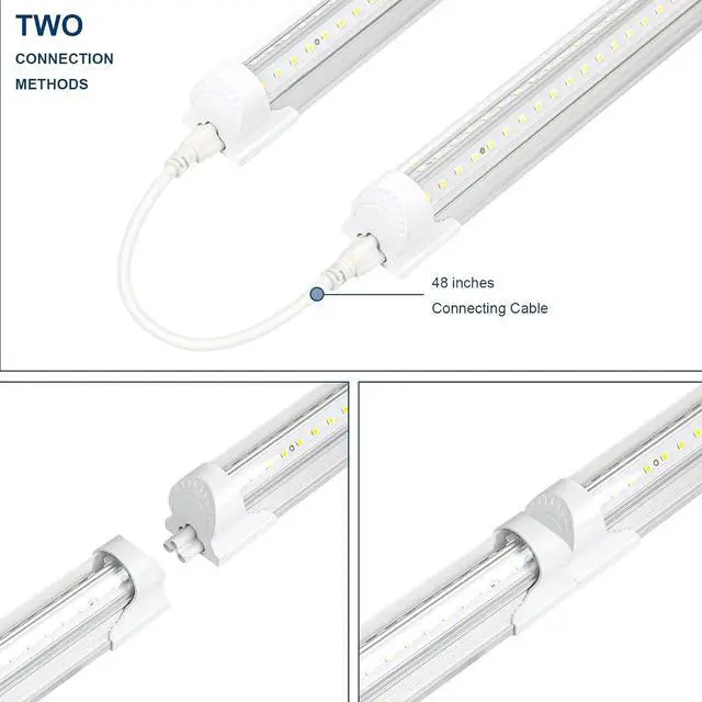 Alt view image 4 of 7 - 4Pack LED Shop Light 4FT V Shape Integrated T8 LED Tube Light 6300LM 42W 5000K Super Bright White High Output Linkable Shop Lights