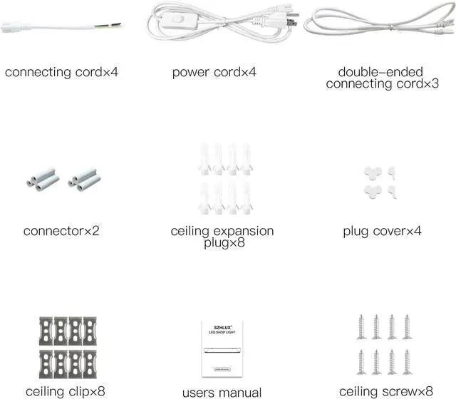 Alt view image 7 of 7 - 4Pack LED Shop Light 4FT V Shape Integrated T8 LED Tube Light 6300LM 42W 5000K Super Bright White High Output Linkable Shop Lights
