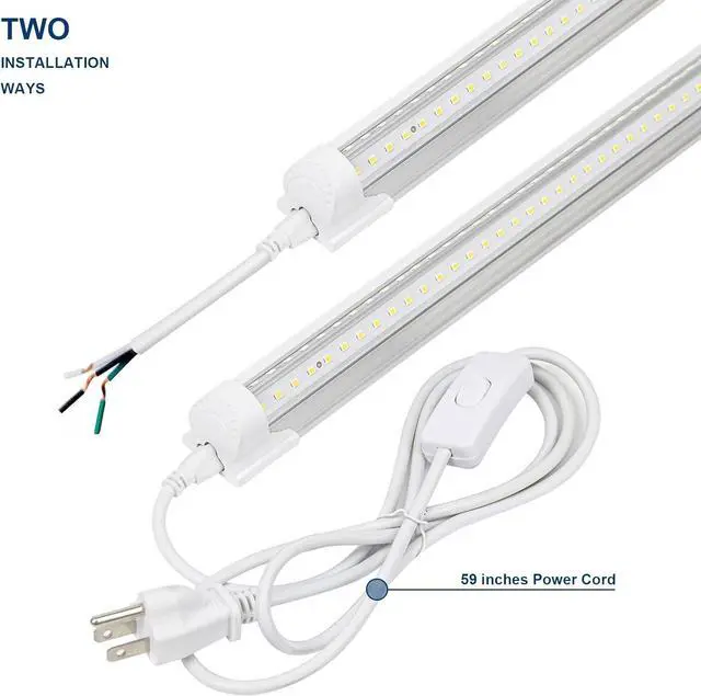Alt view image 5 of 7 - 4Pack LED Shop Light 4FT V Shape Integrated T8 LED Tube Light 6300LM 42W 5000K Super Bright White High Output Linkable Shop Lights