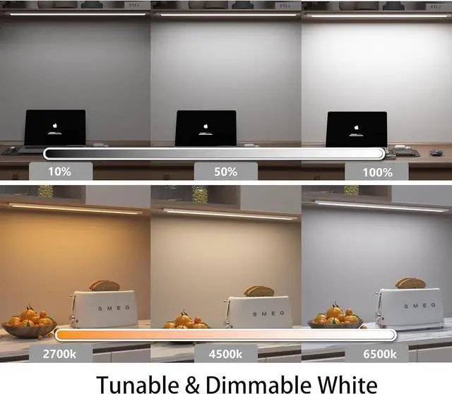 Alt view image 5 of 7 - Smart Under Cabinet Lights LED Light Bar White & RGB Multi Color Changing Counter Lighting. Alexa Google App Controlled Lamp for Kitchen Shelf Bookcase above Sink Desk (1-Bar 20 Inch Kit)