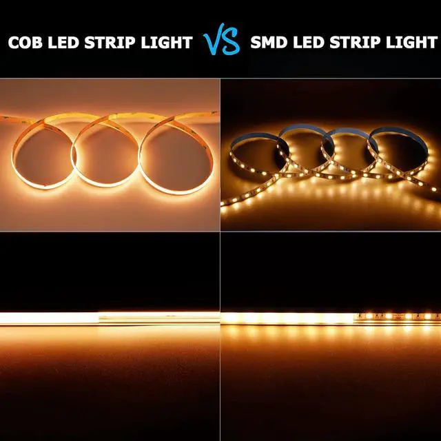 Alt view image 2 of 7 - 24V COB LED Strip Light Warm White 3000K 5M/16.4ft 2400LEDs 4500Lm Uniform Glow CRI 93+ Flexible IP20 Not Waterproof LED Tape Lights for DIY Cabinet Bedroom Kitchen Home Decor(No Power Supply)