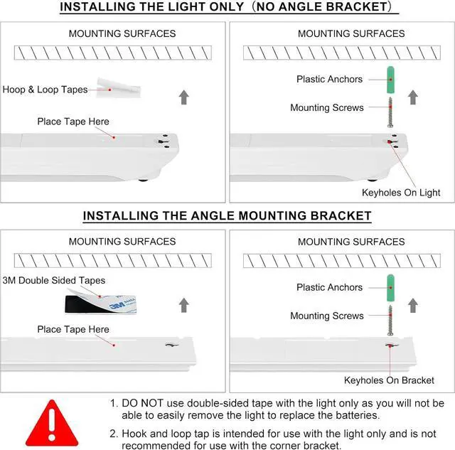 Alt view image 6 of 7 - LED Under Cabinet Light with Remote Battery Operated Colors Changing Lighting with Timer Dimmable Light Bar LED RGB Closet Light for Kitchen Cupboard Display Shelf