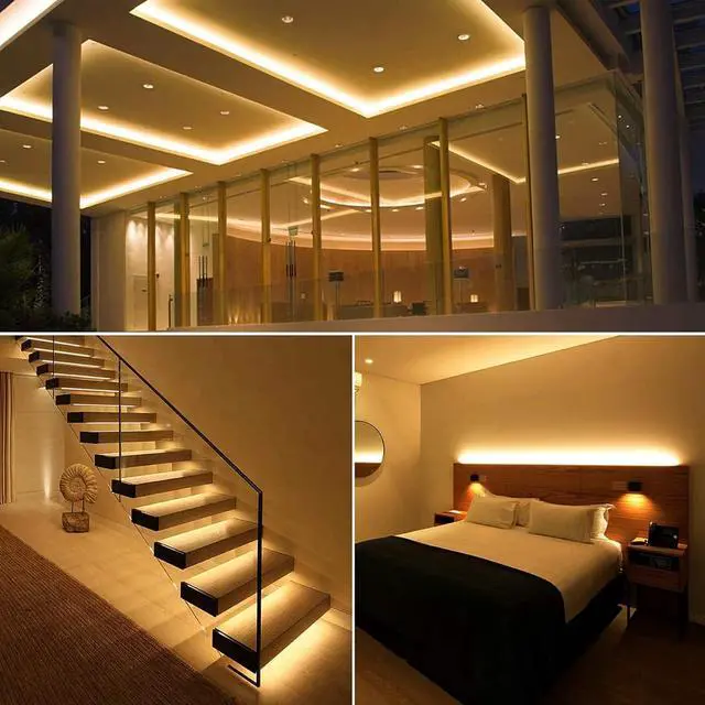 Alt view image 6 of 7 - 24V COB LED Strip Light Warm White 3000K 5M/16.4ft 2400LEDs 4500Lm Uniform Glow CRI 93+ Flexible IP20 Not Waterproof LED Tape Lights for DIY Cabinet Bedroom Kitchen Home Decor(No Power Supply)