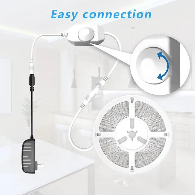 Alt view image 2 of 7 - PHOPOLLO White LED Strip Lights  25ft Dimmable 6500k Daylight White Led Light Strip 460 LEDs Flexible Led Lights for Bedroom Mirror Kitchen Decoration