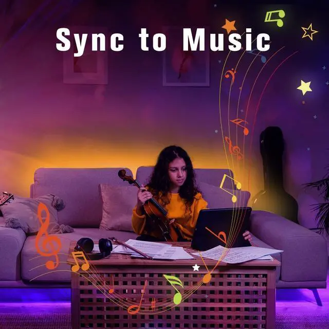 Alt view image 3 of 6 - LED Strip Lights 200 ft (2 Rolls of 100 ft) Smart App Control Lighting Bedroom Rome Decor with Remote RGB Music Sync Color Changing LED Lights for Party