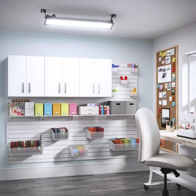 Alt view image 6 of 7 - Shop Lights for Workshop 2pack 100w Led Shop Light 14000lm Super Bright Plug In Garage Lighting IP66 Waterproof Work Lights 4.92ft Power Cord And On/Off Switch 6500k Outdoor Flood Light For Warehouse