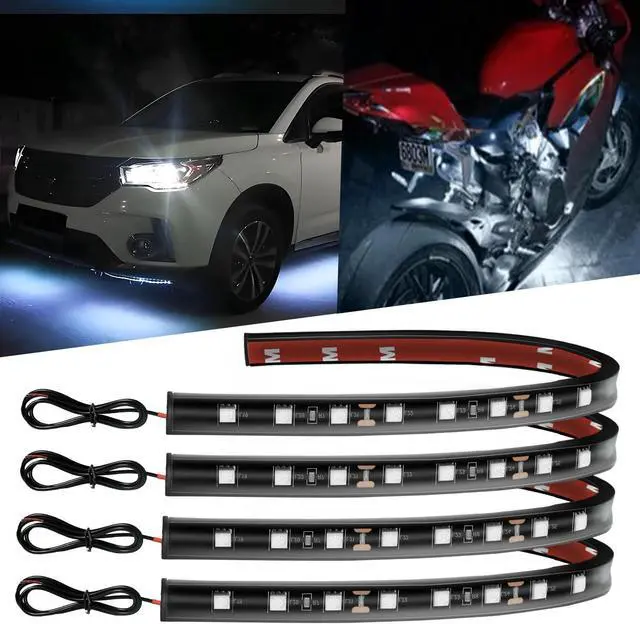 Main image of 12V Led Light Strip 12.7 Waterproof White Led Light Strips for Car Golf Cart Motorcycles Truck Boat Strip Lights Pack of 4