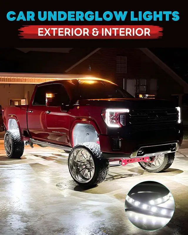 Alt view image 3 of 6 - 12V Led Light Strip 12.7 Waterproof White Led Light Strips for Car Golf Cart Motorcycles Truck Boat Strip Lights Pack of 4