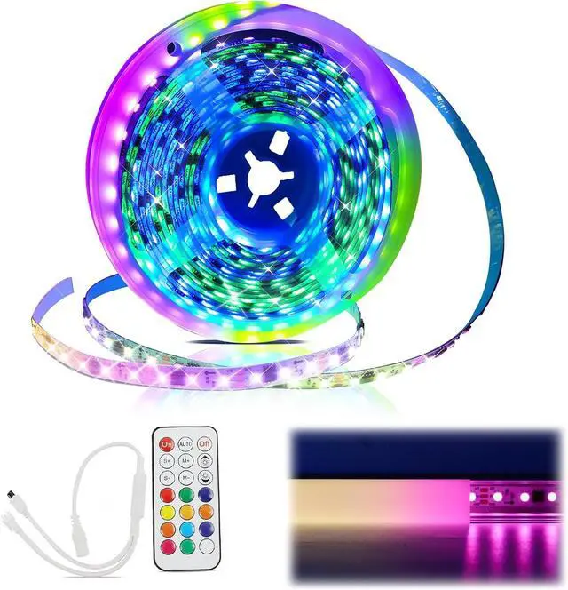 Main image of 16.4FT/5M 96LEDs/M High Density RGB LED Strip Light Spotless U108 U103 LC31 LED Strip Channel Neon Lighting Effect AC1L (Power Adapter Not Included)