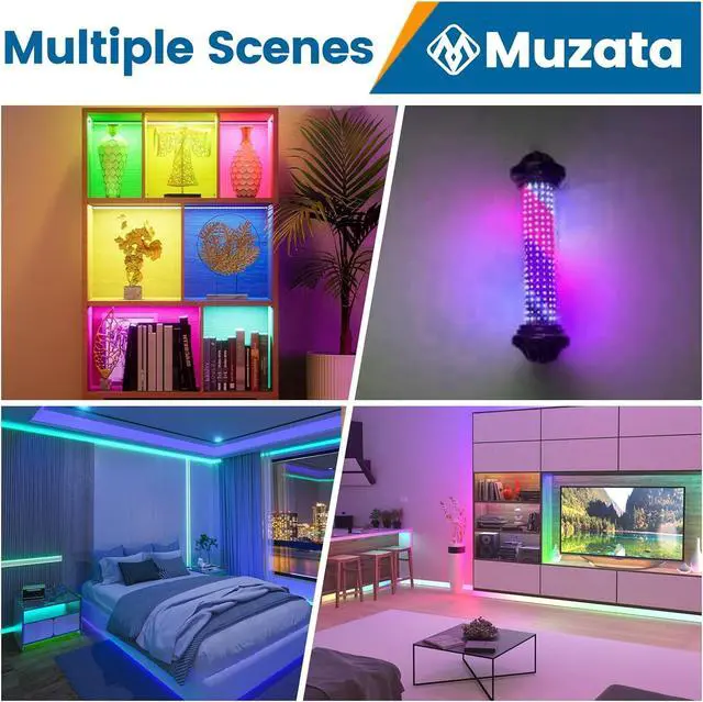 Alt view image 5 of 7 - 16.4FT/5M 96LEDs/M High Density RGB LED Strip Light Spotless U108 U103 LC31 LED Strip Channel Neon Lighting Effect AC1L (Power Adapter Not Included)