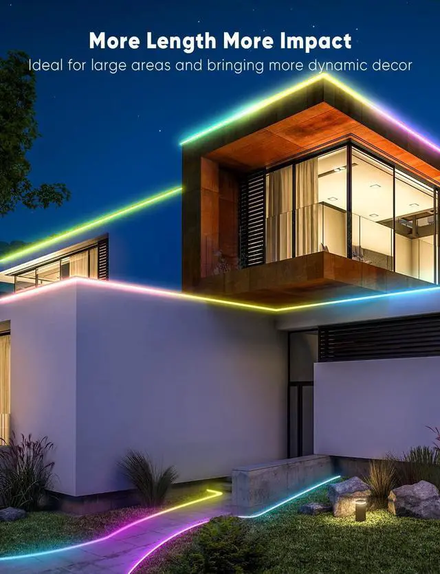 Alt view image 5 of 7 - 32.8ft Rope Lights 10m Led Strip Lights Remote APP Control IP67 Outdoor Neon Lights Music Sync Led Rope Lights DIY Mode Neon Flex Strip Lights for Bedroom Indoors Outdoors Decor