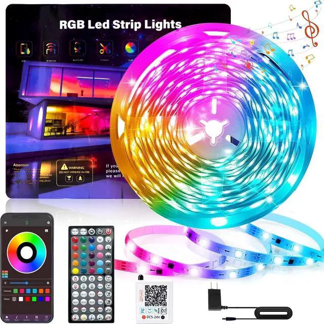 Main image of Led Lights for Bedroom 32.8FT 300Leds RGB Led Strip Lights Music Sync Color Changing Dimmable Led Light Strip with Remote App Control Super Bright Led Tape Light Room Home Gaming Accessories