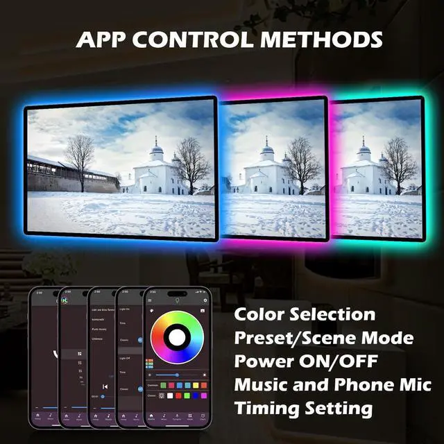 Alt view image 2 of 7 - Powered Led Strip Lights 20ft one Sets of Strip Light with 4 AA Battery Box/USB RGB LED Light Remote and APP Control