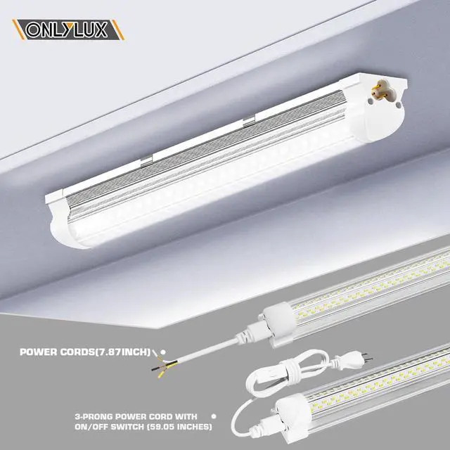 Alt view image 2 of 6 - LED Shop Lights LED Tube Light 25W 6000K Garage Lighting Super Bright Under Cabinet Lighting Linkable with Plug Shop Lights for Garage Workbench Workshop Basement (2 Pack)
