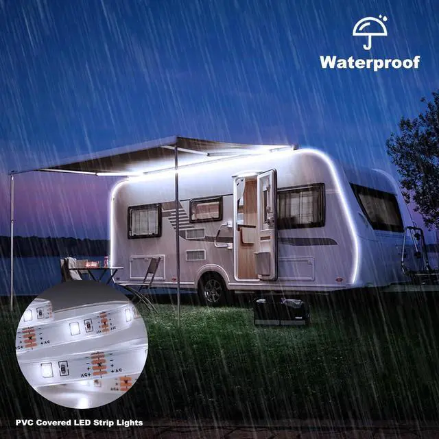 Alt view image 2 of 7 - 150 LED Strip Lights Battery Operated 16.4Ft Waterproof Strip Lights | Cuttable Battery Strip Lights with Remote Timer Dimmable for Indoor Outdoor Bedroom Cabinet Boat Decor Cool White