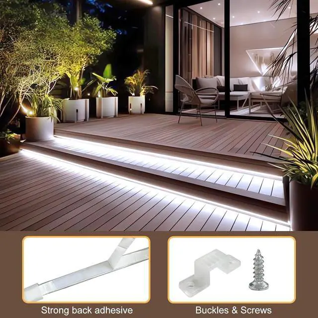 Alt view image 6 of 7 - 150 LED Strip Lights Battery Operated 16.4Ft Waterproof Strip Lights | Cuttable Battery Strip Lights with Remote Timer Dimmable for Indoor Outdoor Bedroom Cabinet Boat Decor Cool White