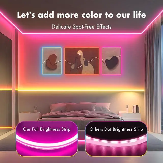 Alt view image 2 of 7 - Neon Rope Lights 16.4FT RGB LED Strip Lights App Control Music Syncing IR Remote Control Outdoor IP67 Waterproof Softer Material Design for Bedroom Living Gaming Party Decoration