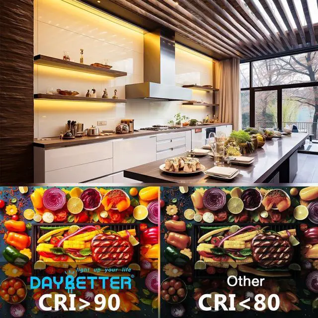 Alt view image 5 of 7 - COB LED Strip Lights Tunable White(2700K-6500K) COB LED Lights with 3040 LEDs 24V Adapter RF Remote Dimmable High Density Uniform LED Strip for Bedroom Kitchen Cabinet CRI90+ 16.4ft