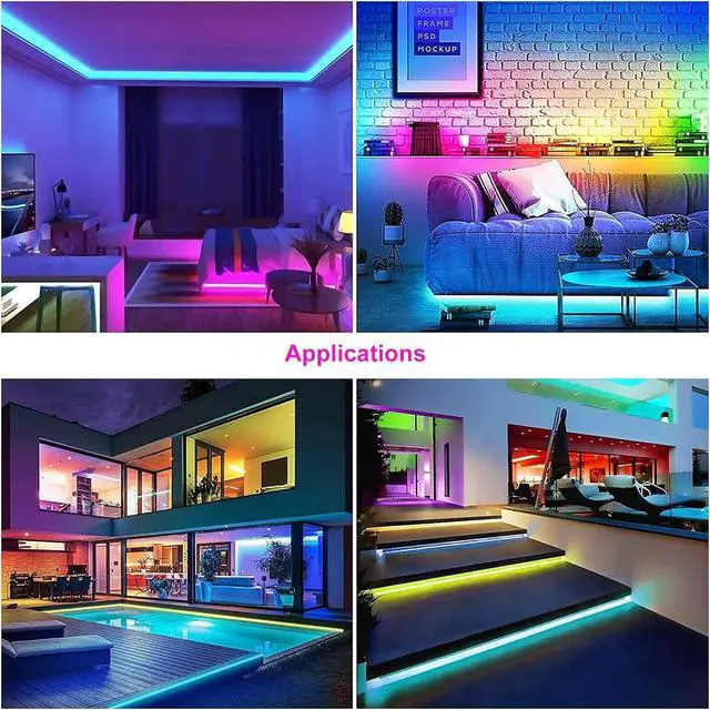 Alt view image 3 of 5 - 16.4FT WS2812B 5V LED Strip Lights 300 Individual Addressable RGB IC 5050SMD LEDs - Flexible Black PCB IP30 - 60LEDs/m MagicRGB Dream Color for DIY Chasing Color Project (No Power Supply & Controller)